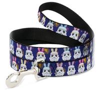 Dog Leash Star Wars Holiday Stormtrooper Easter Bunny Ears Purple NARROW 0.5"
