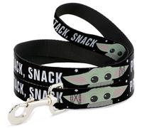 Dog Leash Star Wars The Child Chibi Face PROTECT ATTACK SNACK Black/White WIDE 1