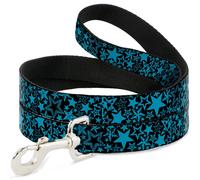 Dog Leash Stargazer Black/Blue WIDE 1.5"