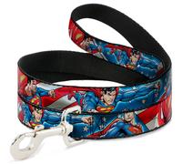 Dog Leash Superman Action Poses/Stars & Stripes WIDE 1.5"