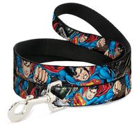 Dog Leash Superman Metropolis Face-Off WIDE 1.5"