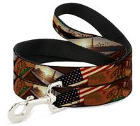 Dog Leash Surfboard Cali Scenes/US Flag Stacked Brown