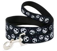 Dog Leash The Nightmare Before Christmas Smiling Jack Moon and Stars Black NARRO