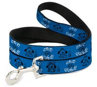 Dog Leash This is Fine Japanese Question Hound Flame Blue/Black/White WIDE 1.5"