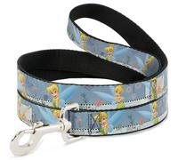 Dog Leash Tinker Bell Garden Poses WIDE 1.5"
