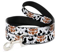 Dog Leash Toy Story Woody Bounding Cowboy Bull Icon/Cow Print White/Black/Brown