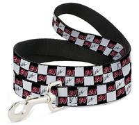 Dog Leash William Byron Autograph and #24 Checker Logo Black/White/Red