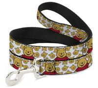 Dog Leash Winnie the Pooh Chibi Pose and Expressions Scattered White