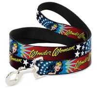 Dog Leash Wonder Woman Face w/Stars NARROW 0.5"