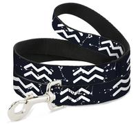 Dog Leash Zodiac Aquarius Symbol/Constellations Black/White WIDE 1.5"