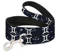 Dog Leash Zodiac Gemini Symbol/Constellations Black/White
