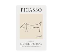 Dog Line - Poster con bassotto Le Chien di Pablo Picasso, decorazione artistica da parete, per famiglie, bar, ristoranti, garage, caffetterie, idea regalo, senza cornice, 40,6 x 61 cm
