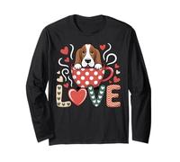 Dog Love Coffee, Simpatico Cucciolo a Forma di Cuore, Stile Accogliente Maglia a Manica