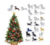 Dog Lover Calendar - 10.24x7.09 Inches 2D Acrylic Crystal Dog Advent Calendarr, 24 Days Countdown Rearview Mirror Pendants | For Home Christmas Tree Car Wall Window Doors Adults Kids
