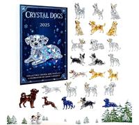 Dog Lover Calendar - 10.24x7.09 Inches 2D Acrylic Crystal Dog Advent Calendarr, 24 Days Countdown Rearview Mirror Pendants | For Home Christmas Tree Car Wall Window Doors Adults Kids