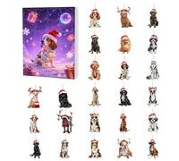 Dog Lover Christmas Advent - 2D Acrylic Countdown Calendar, 24 Day Festive Dog Pendant Set, Holiday Decoration Ornament for Home Tree Wall, Christmas Pet Lover Surprise, 10.24x7.09x1.18 Inches