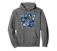 Dog Lover Dog Paw Print Floral Dog Mom Blue Flower Dog Theme Felpa con Cappuccio
