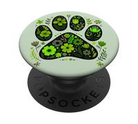 Dog Lover Dog Paw Print Sage Green Floral Dog Mom Dog Theme PopSockets PopGrip Adesivo
