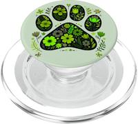 Dog Lover Dog Paw Print Sage Green Floral Dog Mom Dog Theme PopSockets PopGrip per MagSafe