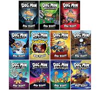 Dog Man Series 1-11 Books Collection Set By Dav Pilkey (Dog Man, Unleashed, Tale Of Two Kitties, Dog Man and Cat Kid, Lord of The Fleas, Brawl of The Wild, For Whom The Ball Rolls, Fetch-22 & More)