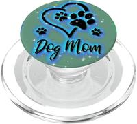Dog Mom Cute Dog Paw Print Puppy Breeds Rainbow PopSockets PopGrip per MagSafe