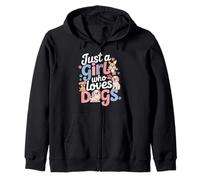 Dog Mom Design - Just a Girl Who Loves Dogs Felpa con Cappuccio