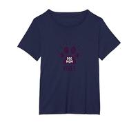 Dog Mom Vibes Paw Print Design per Gli Amanti degli Animali Domestici Maglietta, Donna Plus-Size, Navy, 1X