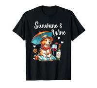 Dog Mom Wine Lover Sunshine Wine Drinking Summer Vibes Beach Maglietta