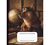 Dog Notebook for Kids Ages 8-12 Wide Ruled Composition Journal for Boys Teens School Supplies Handwriting Middle High Homeschool Creative Writing ... Design Theme Cover Shiba Inu World Explorer
