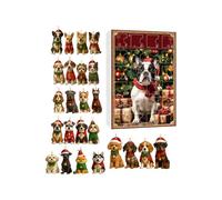 Dog Ornaments Christmas Calendar - 24 Day Countdown With 2D Acrylic Puppy Pendants, Cute Dog Lover’s Christmas Tree Ornaments | For Holiday Party, Window, Door, Office, School, Dorm, Home Decor