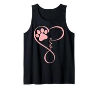 Dog Paw Pink Heartbeat Love Dogs for Pet Dog Mom Girls Women Canotta