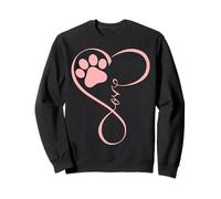 Dog Paw Pink Heartbeat Love Dogs for Pet Dog Mom Girls Women Felpa