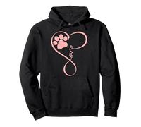 Dog Paw Pink Heartbeat Love Dogs for Pet Dog Mom Girls Women Felpa con Cappuccio