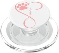Dog Paw Pink Heartbeat Love Dogs for Pet Dog Mom Girls Women PopSockets PopGrip per MagSafe