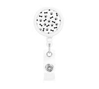 Dog Paw Print Bones Porta badge retrattile Reel Clip Id Card Holder for Nurse Student Office Worker