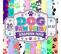 Dog Paw Print Scrapbook Paper: 8.5" x 8.5" 20 Double-Sided Sheet 20 Design Decorative Craft Paper with Colorful Paw Prints, Bright Backgrounds, ... Card Making, Decoupage, Origami & Collage