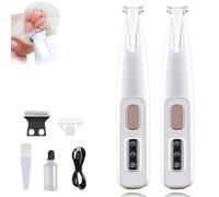 Dog Paw Trimmer, 3 in 1 Electric Trimmers Rechargeable Waterproof with LED Light, Low Noise Rechargeable Dog Clippers, Waterproof for Dogs Cats Pet Paws Ears Rump Face (2PCS)