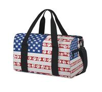 Dog Paws - Borsone sportivo con bandiera americana, per bambini, ragazze, ragazzi, donne, uomini, durante la notte, weekender, borsa da viaggio, borsa da viaggio, borsa da palestra casual