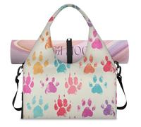 Dog Paws - Borsone sportivo per donne e uomini, con stampa di zampe, borsa per il fine settimana, con scomparto per scarpe, borsa a tracolla per yoga, palestra, viaggi, Colore, L, Organizer per borse