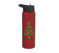 Dog Paws Print Christmas Tree for Dog Lovers Stainless Steel Insulated Water Bottle