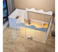 Dog Pen Indoor - Gabbia per Gatti Recinto per Conigli, Metallo Pet Box Gatti Esercizio Penna Gabbia Gabbia Cane Pieghevole per Porcellini D'india, Coniglio, Gerbillo, Cuccio, White, 165 * 111 * 57cm
