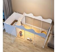 Dog Pen Indoor - Gabbia per Gatti Recinto per Conigli, Metallo Pet Box Gatti Esercizio Penna Gabbia Gabbia Cane Pieghevole per Porcellini D'india, Coniglio, Gerbillo, Cuccio, White, 165 * 75 * 57cm