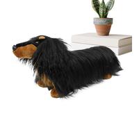 Dog Plush - Polyester Fiber PP Cotton 35cm | Long Haired Dachshund Plush Toy, Soft Dog Throw Pillow | Cute Stuffed Animal Cushion For Kids Bedroom Living Room Sofa Bed Decoration Use