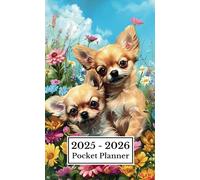 Dog Pocket Calendar 2025-2026 For Purse: 2 Year Small Size 4 x 6.5 inches | Cute Chihuahua Puppy Cover