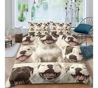 dog portraitsSet Di Copripiumino morbida Set di 3 Pezzi stampa di 3D cerniera nascosta cartoon style illustration copripiumino incluso federe aiosa ultra morbido for coppie Super king（260x220cm）