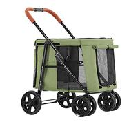 Dog Pram Luxury Large Pet Strollers, Pet Dog Stroller for Large Dogs, Foldable Carrier Cart Premium Pet Pushchair 4 Wheel Pet Gear Stroller Carriage for Cat, Dog and More