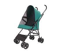 Dog Pram Stroller for Small Dogs, Pet Strollers for Small Dogs, Umbrella Structure Lightweight Pet Stroller for Cats Puppy & Kitten Carrier Breathable Installation-free Design(Green)