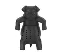 Dog Pug Shape Tea Infusers Loose Leaf Strainer Herbal & Fruit Tea Filter Diffuser Food Grade Silicone Add Fun To Tea Time(black)(1pcs)