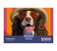 Dog Puzzle 1000 Pezzi Cute Pet Adorable Puppy - Sfida Familiare Creativa, Cartone Resistente, Poster Incluso, Relax Garantito - 70x50cm/1000pcs