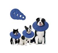 Dog Recovery Collar Breathable Mesh Donut Collar Post Surgery E-Collar Adjustable Blue Size 1